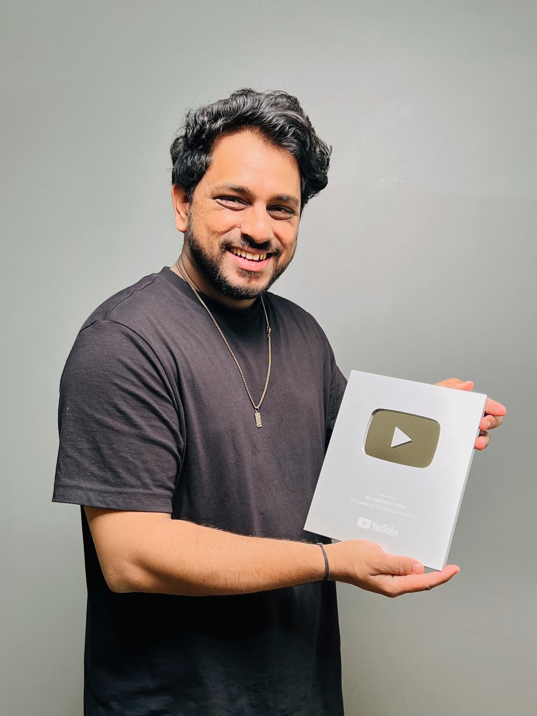 YouTube Silver Play Button awarded to AI Learners India for crossing 1,00,000 subscribers